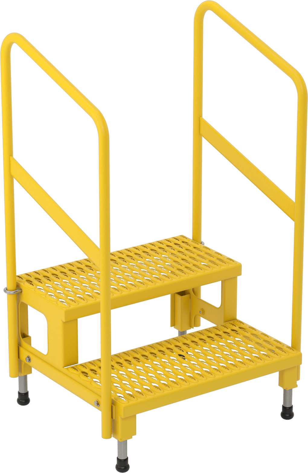 Yüksekliği Ayarlanabilir Çalışma Platformu, 2 Basamak ve Korkuluk, 43“-45,25” Yükseklik x 27“ Genişlik x 23” Derinlik Toplam