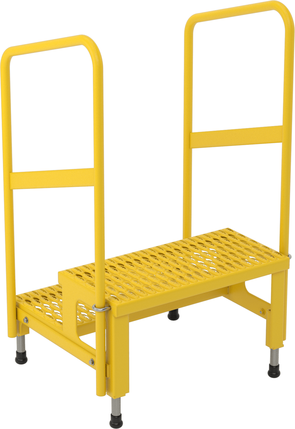 Yüksekliği Ayarlanabilir Çalışma Platformu, 2 Basamak ve Korkuluk, 43“-45,25” Yükseklik x 27“ Genişlik x 23” Derinlik Toplam