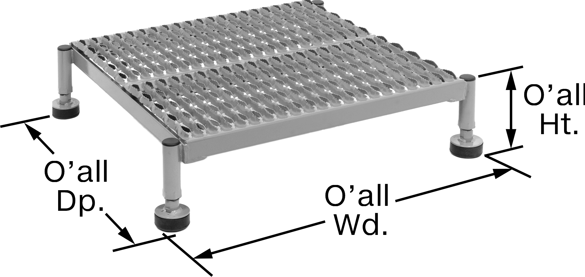 Yüksekliği Ayarlanabilir Çalışma Platformu, 1 Basamak ile, 10“-15” Yükseklik x 51-3/4“ Genişlik x 24-3/4” Derinlik Toplam