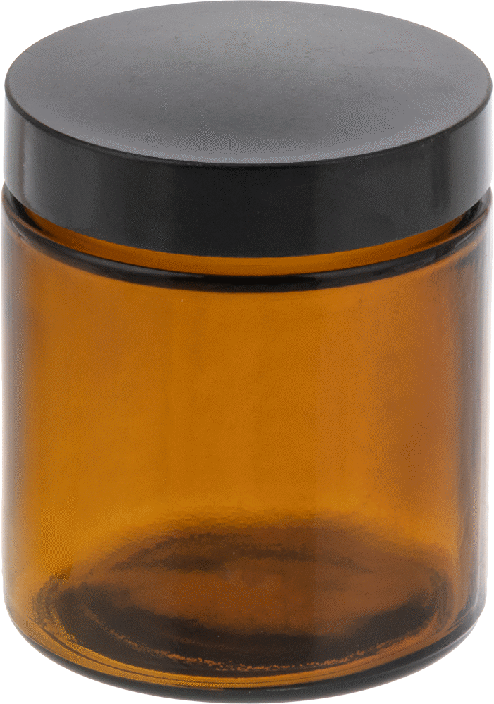 Kehribar Rengi Cam Kavanoz, PTFE Plastik Conta ile, 4 FL oz/120 ml Kapasite