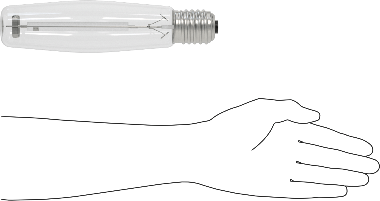 Yüksek Basınçlı Sodyum Ampul, Boru Şekilli Numara ET18, 250W, 29000 Lumens