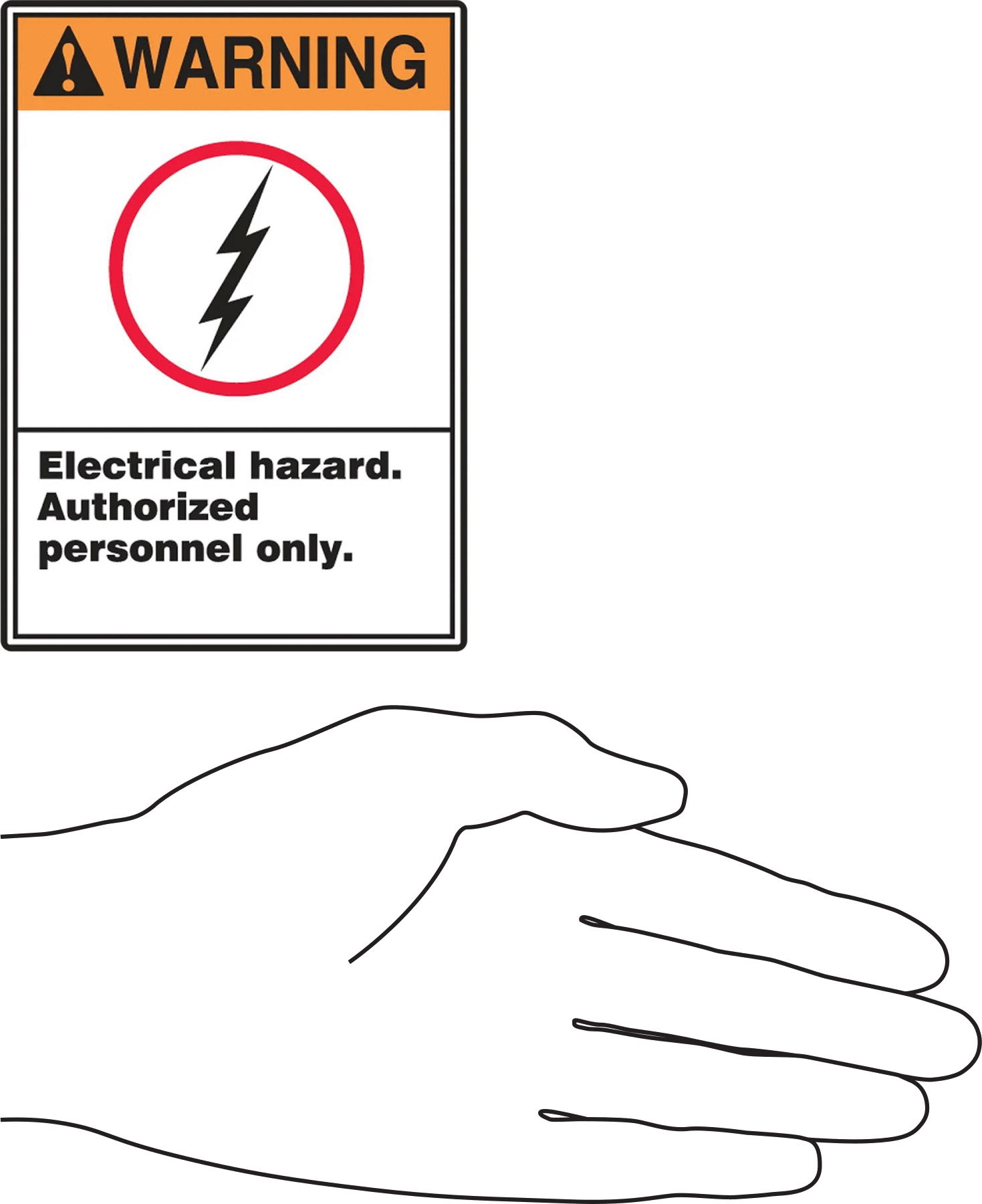 Resimli Elektrik Tehlikesi Etiketleri, (Uyarı-Elektrik Tehlikesi...) 5“ Yükseklik x 3-1/2” Genişlik