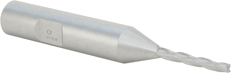Kaplamasız Kobalt Çelik Konik Kare Uçlu Freze, 1/2 Derece Konik/Yan, 3/32" Freze Çapı, 2-5/8" Toplam Uzunluk