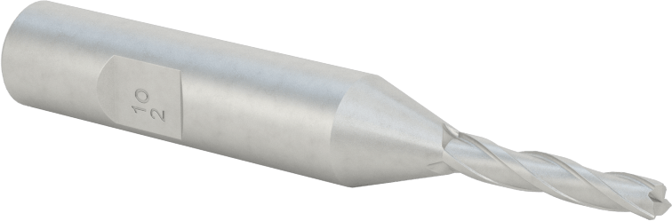 Kaplamasız Kobalt Çelik Konik Kare Uçlu Freze, 1/2 Derece Konik/Yan, 1/8" Freze Çapı, 2-1/2" Toplam Uzunluk