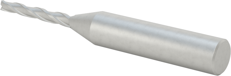 Kaplamasız Kobalt Çelik Konik Kare Uçlu Freze, 1/2 Derece Konik/Yan, 1/8" Freze Çapı, 3-1/8" Toplam Uzunluk