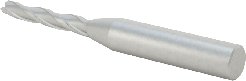 Kaplamasız Kobalt Çelik Konik Kare Uçlu Freze, 1/2 Derece Konik/Yan, 3/16" Freze Çapı, 3-1/8" Toplam Uzunluk