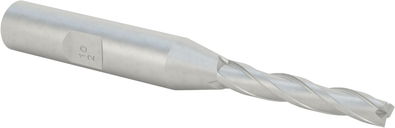 Kaplamasız Kobalt Çelik Konik Kare Uçlu Freze, 1/2 Derece Konik/Yan, 3/16" Freze Çapı, 3-1/8" Toplam Uzunluk