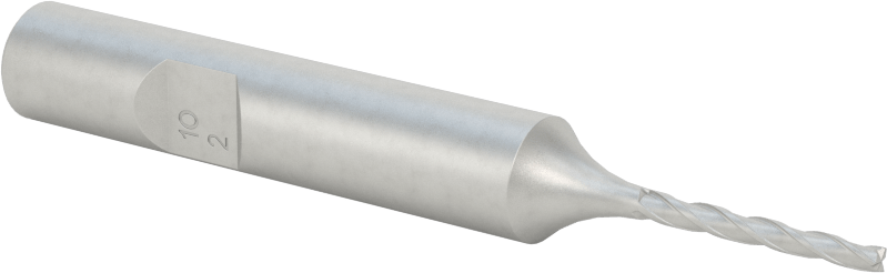 Kaplamasız Kobalt Çelik Konik Kare Uçlu Freze, 1/2 Derece Konik/Yan, 2 mm Freze Çapı, 80 mm Toplam Uzunluk