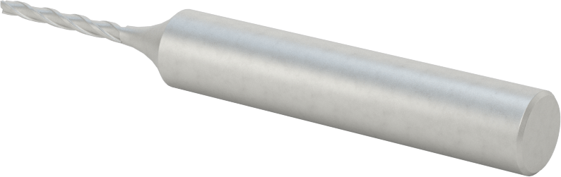 Kaplamasız Kobalt Çelik Konik Kare Uçlu Freze, 1/2 Derece Konik/Yan, 2 mm Freze Çapı, 80 mm Toplam Uzunluk