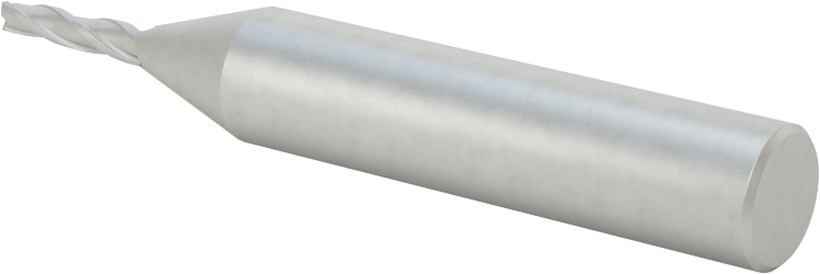 Kaplamasız Kobalt Çelik Konik Kare Uçlu Freze, 1 Derece Konik/Yan, 3/32" Freze Çapı, 1/2" Kesme Uzunluğu