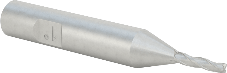 Kaplamasız Kobalt Çelik Konik Kare Uçlu Freze, 1 Derece Konik/Yan, 3/32" Freze Çapı, 1/2" Kesme Uzunluğu