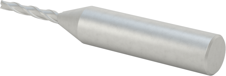 Kaplamasız Kobalt Çelik Konik Kare Uçlu Freze, 1 Derece Konik/Yan, 3/32" Freze Çapı, 3/4" Kesim Uzunluğu