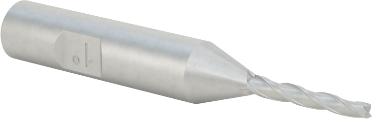 Kaplamasız Kobalt Çelik Konik Kare Uçlu Freze, 1 Derece Konik/Yan, 3/32" Freze Çapı, 3/4" Kesim Uzunluğu