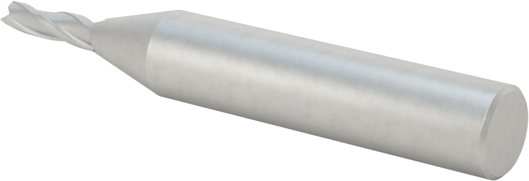 Kaplamasız Kobalt Çelik Konik Kare Uçlu Freze, 1 Derece Konik/Yan, 1/8" Freze Çapı, 1/2" Kesme Uzunluğu