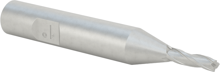 Kaplamasız Kobalt Çelik Konik Kare Uçlu Freze, 1 Derece Konik/Yan, 1/8" Freze Çapı, 1/2" Kesme Uzunluğu