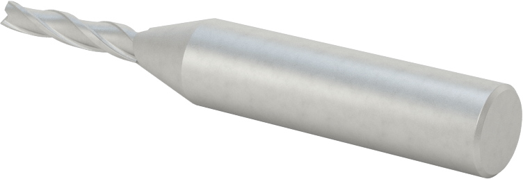 Kaplamasız Kobalt Çelik Konik Kare Uçlu Freze, 1 Derece Konik/Yan, 1/8" Freze Çapı, 2-1/2" Toplam Uzunluk