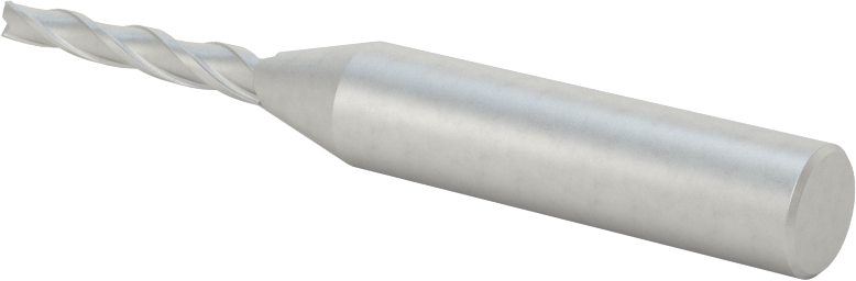 Kaplamasız Kobalt Çelik Konik Kare Uçlu Freze, 1 Derece Konik/Yan, 1/8" Freze Çapı, 1" Kesme Uzunluğu