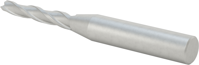 Kaplamasız Kobalt Çelik Konik Kare Uçlu Freze, 1 Derece Konik/Yan, 3/16" Freze Çapı, 3-1/8" Toplam Uzunluk