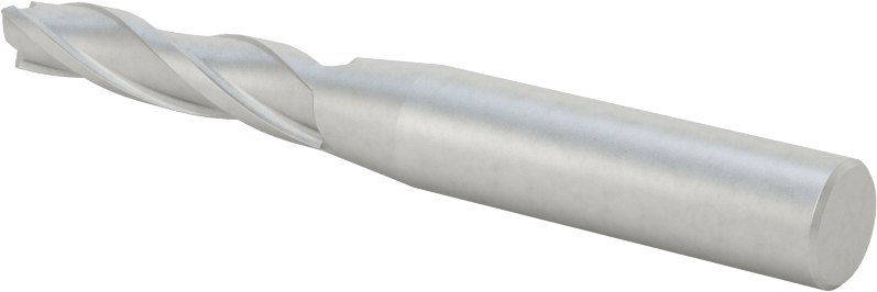 Kaplamasız Kobalt Çelik Konik Kare Uçlu Freze, 1 Derece Konik/Yan, 1/4" Freze Çapı, 3" Toplam Uzunluk