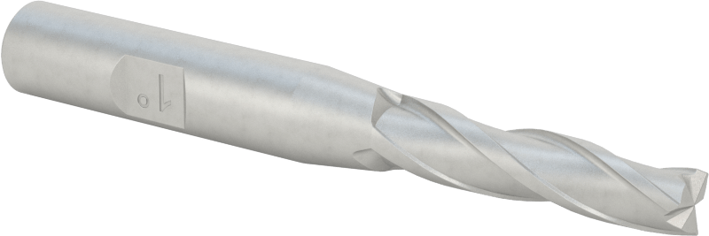 Kaplamasız Kobalt Çelik Konik Kare Uçlu Freze, 1 Derece Konik/Yan, 1/4" Freze Çapı, 3" Toplam Uzunluk