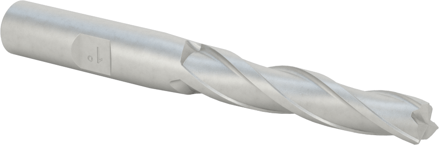 Kaplamasız Kobalt Çelik Konik Kare Uçlu Freze, 1 Derece Konik/Yan, 3/8" Freze Çapı, 4-1/4" Toplam Uzunluk