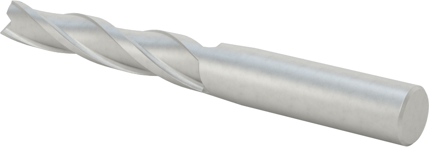Kaplamasız Kobalt Çelik Konik Kare Uçlu Freze, 1 Derece Konik/Yan, 3/8" Freze Çapı, 4-1/4" Toplam Uzunluk
