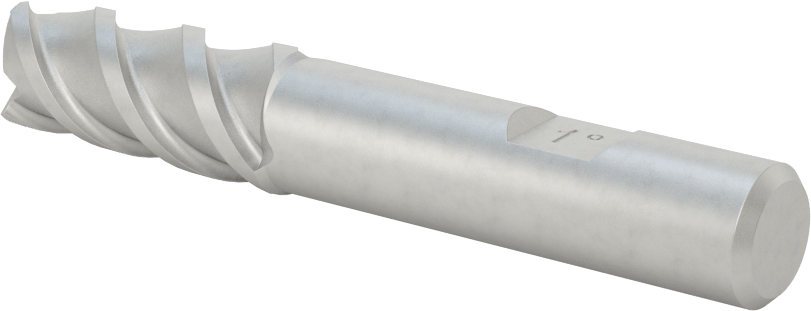 Kaplamasız Kobalt Çelik Konik Kare Uçlu Freze, 1 Derece Konik/Yan, 1/2" Freze Çapı, 3-1/4" Toplam Uzunluk
