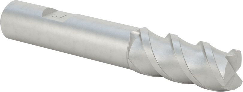 Kaplamasız Kobalt Çelik Konik Kare Uçlu Freze, 1 Derece Konik/Yan, 1/2" Freze Çapı, 3-1/4" Toplam Uzunluk