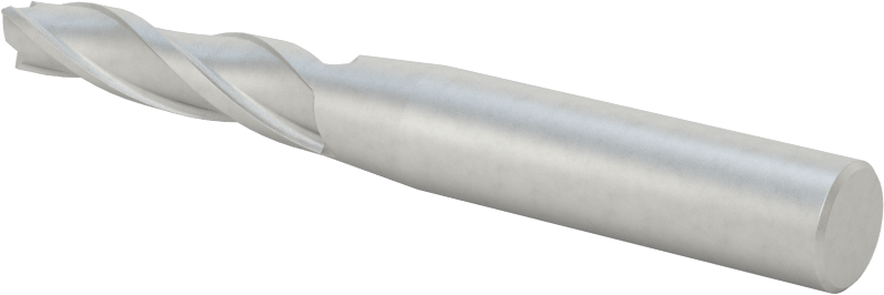 Kaplamasız Kobalt Çelik Konik Kare Uçlu Freze, 1 1/2 Derece Koniklik/Yan, 1/4" Freze Çapı, 3" Toplam Uzunluk
