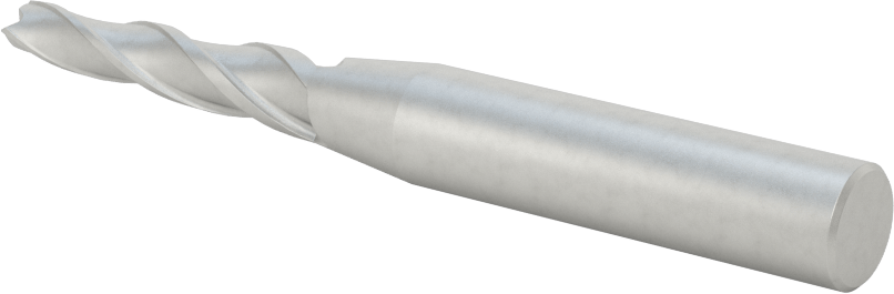 Kaplamasız Kobalt Çelik Konik Kare Uçlu Freze, 2 Derece Konik/Yan, 3/16" Freze Çapı, 3-1/8" Toplam Uzunluk