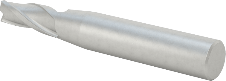 Kaplamasız Kobalt Çelik Konik Kare Uçlu Freze, 2 Derece Konik/Yan, 1/4" Freze Çapı, 2-1/2" Toplam Uzunluk