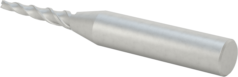 Kaplamasız Kobalt Çelik Konik Kare Uçlu Freze, 3 Derece Konik/Yan, 3/32" Freze Çapı, 2-7/8" Toplam Uzunluk