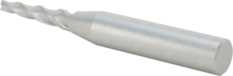 Kaplamasız Kobalt Çelik Konik Kare Uçlu Freze, 3 Derece Konik/Yan, 1/8" Freze Çapı, 2-7/8" Toplam Uzunluk