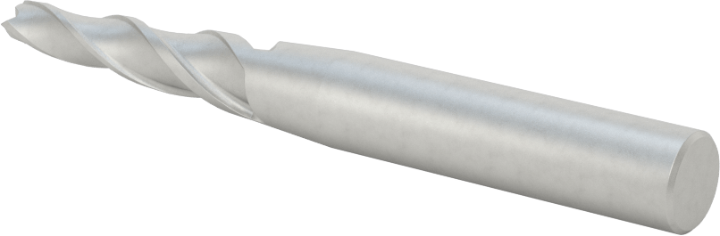 Kaplamasız Kobalt Çelik Konik Kare Uçlu Freze, 3 Derece Konik/Yan, 3/16" Freze Çapı, 3-1/8" Toplam Uzunluk