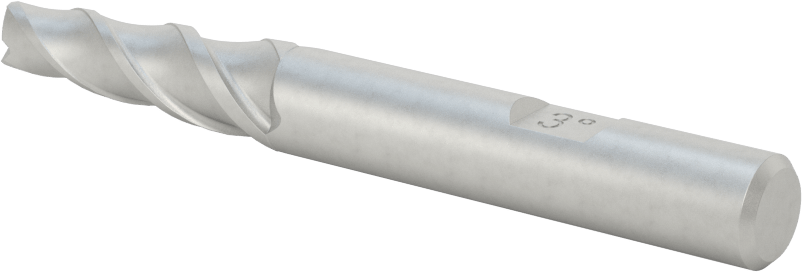 Kaplamasız Kobalt Çelik Konik Kare Uçlu Freze, 3 Derece Konik/Yan, 1/4" Freze Çapı, 3-1/8" Toplam Uzunluk