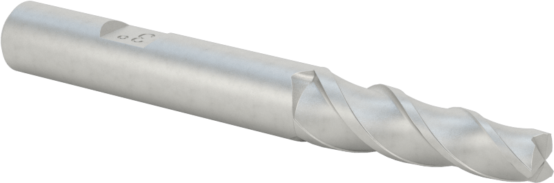 Kaplamasız Kobalt Çelik Konik Kare Uçlu Freze, 3 Derece Konik/Yan, 1/4" Freze Çapı, 3-1/8" Toplam Uzunluk