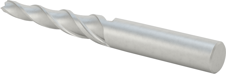 Kaplamasız Kobalt Çelik Konik Kare Uçlu Freze, 3 Derece Konik/Yan, 1/4" Freze Çapı, 4-1/4" Toplam Uzunluk