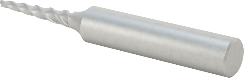 Kaplamasız Kobalt Çelik Konik Kare Uçlu Freze, 3 Derece Konik/Yan, 2 mm Freze Çapı, 75 mm Toplam Uzunluk