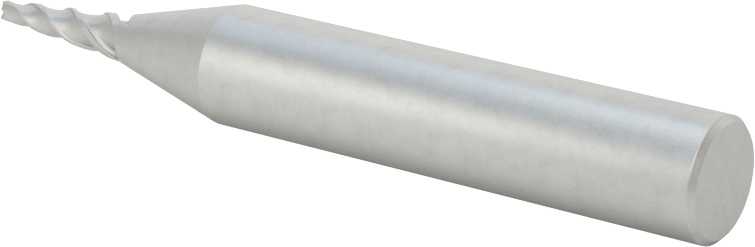 Kaplamasız Kobalt Çelik Konik Kare Uçlu Freze, 5 Derece Koniklik/Yan, 1/16" Freze Çapı, 2-5/8" Toplam Uzunluk