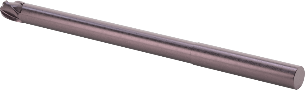 Uzun Uçlu Hızlı Kesim Karbür Küresel Uçlu Freze, AlTiN Kaplamalı, 4 Yiv, 3/8" Freze Çapı, 6" Toplam Uzunluk