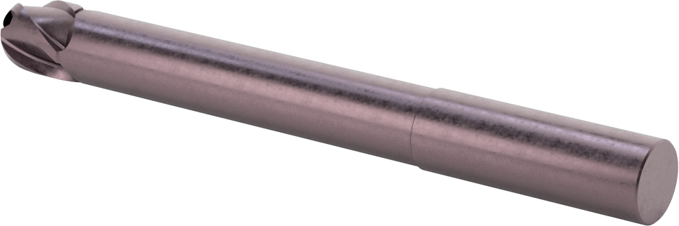 Uzun Uçlu Hızlı Kesim Karbür Küresel Uçlu Freze, AlTiN Kaplamalı, 4 Yiv, 5/8" Freze Çapı, 6" Toplam Uzunluk