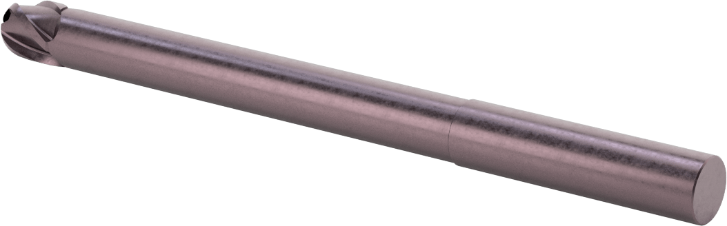 Uzun Uçlu Hızlı Kesim Karbür Küresel Uçlu Freze, AlTiN Kaplamalı, 4 Yiv, 5/8" Freze Çapı, 8" Toplam Uzunluk