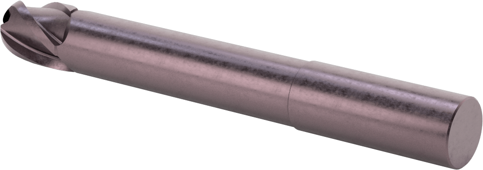 Uzun Uçlu Hızlı Kesim Karbür Küresel Uçlu Freze, AlTiN Kaplamalı, 4 Yiv, 3/4" Freze Çapı, 6" Toplam Uzunluk