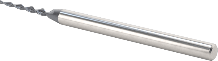 TiAIN Kaplamalı Karbür Konik Kare Uçlu Freze, 2 Yivli, 1 Derece Konik, 1/32" Freze Çapı, 2" Toplam Uzunluk