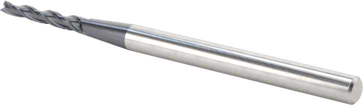 TiAIN Kaplamalı Karbür Konik Kare Uçlu Freze, 3 Oluk, 1 Derece Konik, 1/16" Freze Çapı, 1/2" Uzunlukta Kesim
