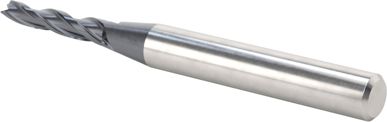 TiAIN Kaplamalı Karbür Konik Kare Uçlu Freze, 3 Oluk, 1 Derece Konik, 1/8" Freze Çapı, 2-1/2" Toplam Uzunluk