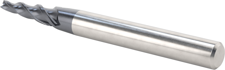 TiAIN Kaplamalı Karbür Konik Kare Uçlu Freze, 3 Oluk, 5 Derece Koniklik, 3/32" Freze Çapı, 2-1/2" Toplam Uzunluk