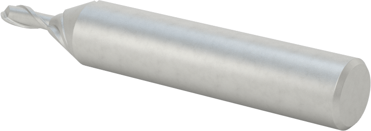 Kobalt Çelik Küresel Uçlu Freze, 2 Yivli, 1/8" Freze Çapı, 3/8" Kesme Uzunluğu