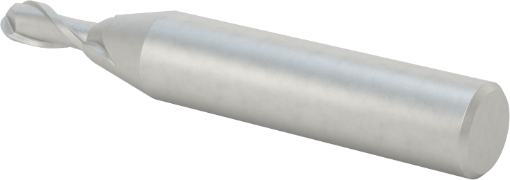 Kobalt Çelik Küresel Uçlu Freze, 2 Yivli, 3/16" Freze Çapı, 1/2" Kesme Uzunluğu