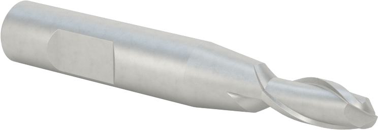Kobalt Çelik Küresel Uçlu Freze, 2 Yivli, 1/4" Freze Çapı, 5/8" Kesme Uzunluğu